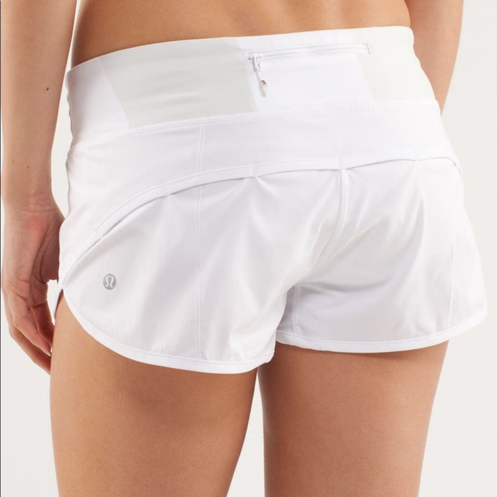 NWT lulu lemon white speed shorts